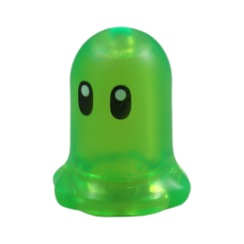 Creature, Mini Ghost / Bell-Shaped Flower with Black Eyes print (Z-Blob) Transparent-Hellgrün