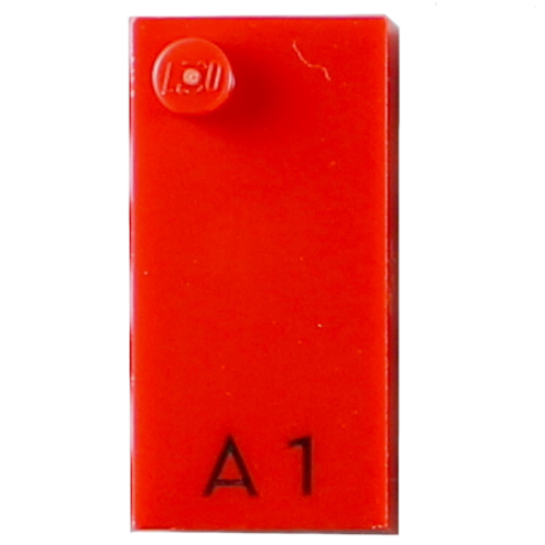 Braille Brick 2 × 4 with 1 Stud ⠁and 'A 1' Print Red
