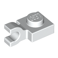 Plate Special 1 × 1 with Clip Horizontal [Thick U Clip] Weiß