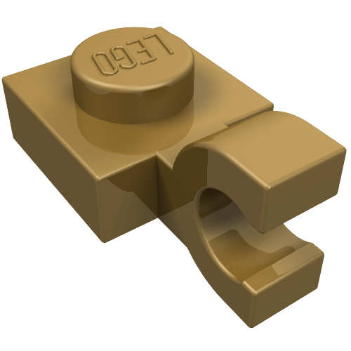 Plate Special 1 × 1 with Clip Horizontal [Thick U Clip] Pearl Gold