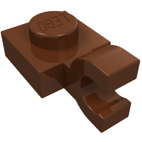 Plate Special 1 × 1 with Clip Horizontal [Thick U Clip] Reddish Brown