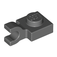 Plate Special 1 × 1 with Clip Horizontal [Thick U Clip] Dark Bluish Gray