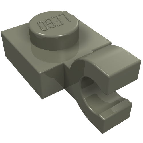 Plate Special 1 × 1 with Clip Horizontal [Thick U Clip] Dark Gray