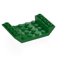 Brick Sloped Inverted 45° 6 × 4 Double with 4 × 4 Recessed and 3 Holes Green