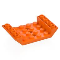 Brick Sloped Inverted 45° 6 × 4 Double with 4 × 4 Recessed and 3 Holes Orange