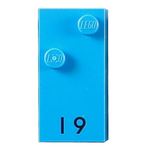 Braille Brick 2 × 4 with 2 Studs ⠊ and 'I 9' Print Dark Azure