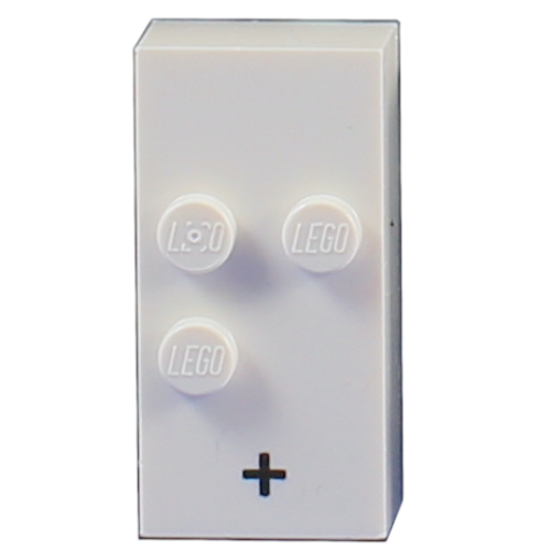 Braille Brick 2 × 4 with 3 Studs ⠖ and '+' Print White