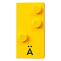 Braille Brick 2 × 4 with 3 Studs ⠜ and 'Ä' print Yellow