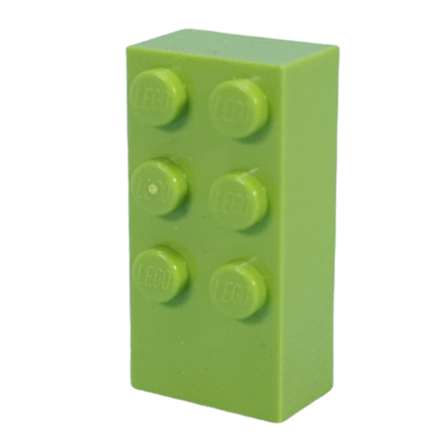 Braille Brick 2 × 4 with 6 Studs ⠿ Lime