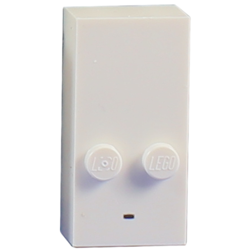 Braille Brick 2 × 4 with 2 Studs ⠤ and '-' Print Weiß