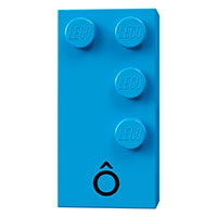 Braille Brick 2 × 4 with 4 Studs ⠹ and 'Ô' print Dark Azure