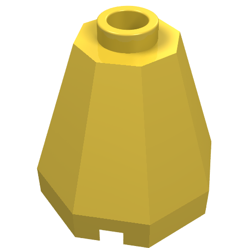 Cone 2 × 2 × 1 2/3 Octagonal, Open Stud Yellow