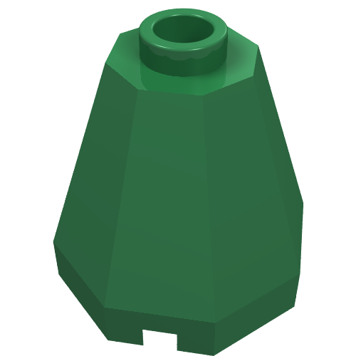 Cone 2 × 2 × 1 2/3 Octagonal, Open Stud Grün
