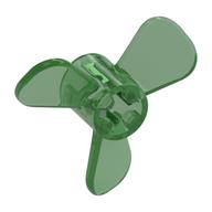 Propeller 3 Blade 3 Diameter with Axle Cross Trans-Green