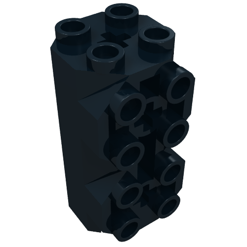 Brick Special Octagonal 2 × 2 × 3 1/3 with Side Studs Black