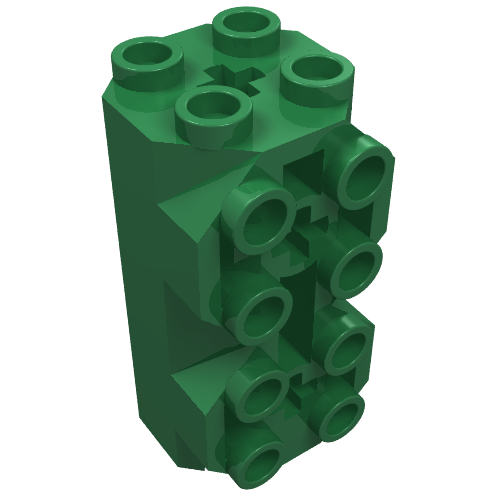Brick Special Octagonal 2 × 2 × 3 1/3 with Side Studs Green