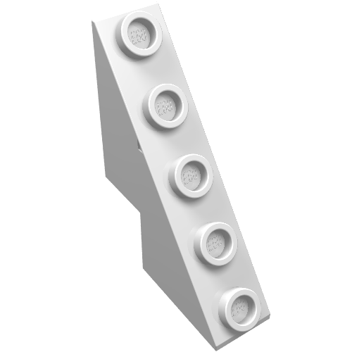 Brick Sloped 53° 3 × 1 × 3 1/3 with Studs on Slope White