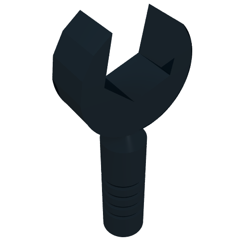 Tool Wrench / Spanner Open End [3-Rib Handle] Schwarz
