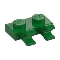 Plate Special 1 × 2 with Clips Horizontal [Thick U-Clips] Green