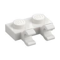 Plate Special 1 × 2 with Clips Horizontal [Open O Clips] White