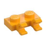 Plate Special 1 × 2 with Clips Horizontal [Open O Clips] Leuchtendes Hellorange