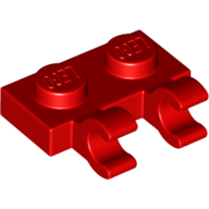 Plate Special 1 × 2 with Clips Horizontal [Open O Clips] Rot