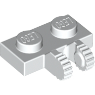 Hinge Plate 1 × 2 Locking with 2 Fingers on Side, 9 Teeth White