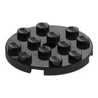 Plate Round 4 × 4 with Pin Hole Black