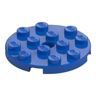 Plate Round 4 × 4 with Pin Hole Blue