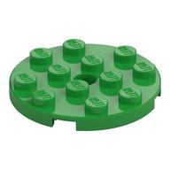 Plate Round 4 × 4 with Pin Hole Bright Green