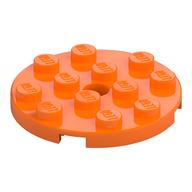 Plate Round 4 × 4 with Pin Hole Orange