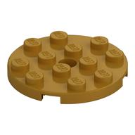 Platte rund 4 × 4 mit Pinloch Perlgold