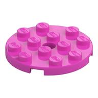 Plate Round 4 × 4 with Pin Hole Dark Pink