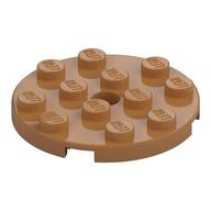 Platte rund 4 × 4 mit Pinloch Mittelnougat