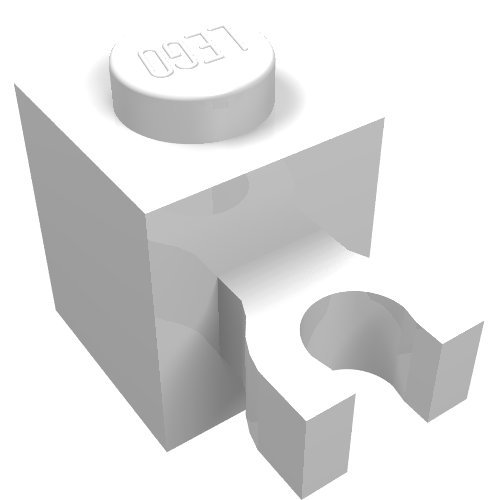 Brick Special 1 × 1 with Clip Vertical [Thick U Clip, Solid Stud] White