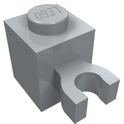 Brick Special 1 × 1 with Clip Vertical [Thick U Clip, Solid Stud] Light Bluish Gray
