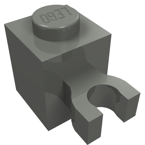 Brick Special 1 × 1 with Clip Vertical [Thick U Clip, Solid Stud] Dark Bluish Gray