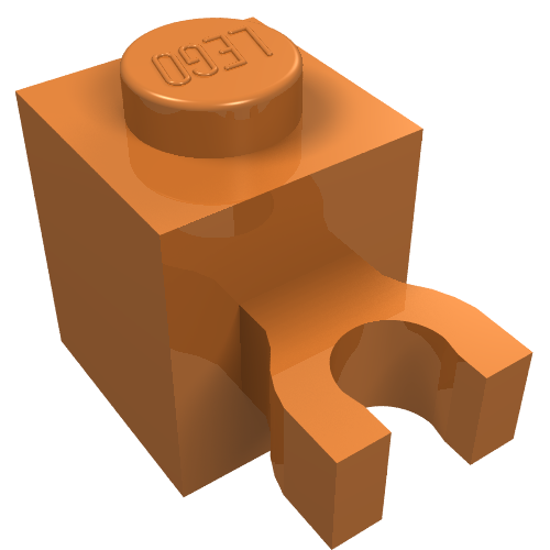 Brick Special 1 × 1 with Clip Vertical [Thick U Clip, Solid Stud] Mittelnougat