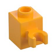 Brick Special 1 × 1 with Clip Vertical [Open O Clip, Hollow Stud] Bright Light Orange