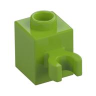 Brick Special 1 × 1 with Clip Vertical [Open O Clip, Hollow Stud] Limette