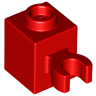 Brick Special 1 × 1 with Clip Vertical [Open O Clip, Hollow Stud] Rot