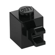 Brick Special 1 × 1 with Clip Horizontal Black