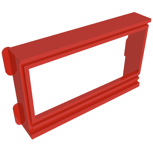 Window 1 × 6 × 3 Panorama, without Glass for Slotted Bricks Red