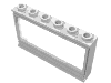 Window 1 × 6 × 3 Panorama with Glass and Hollow Studs Weiß