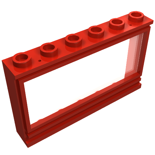 Window 1 × 6 × 3 Panorama with Glass and Hollow Studs