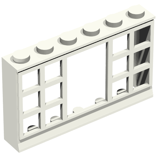 Minitalia Window 1 × 6 × 3 Panorama with 12 Panes White