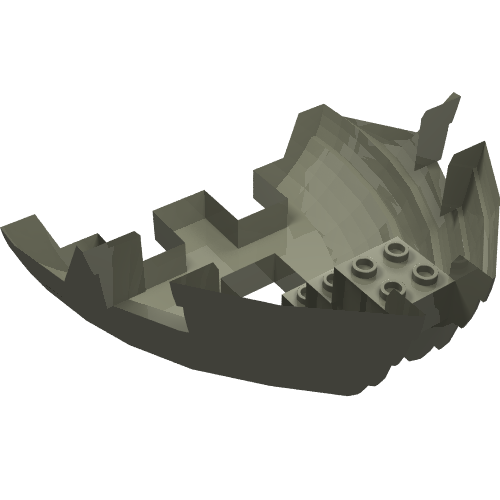Boat Hull Section, Small Bow 12 × 12 × 5 1/3 Dunkelgrau