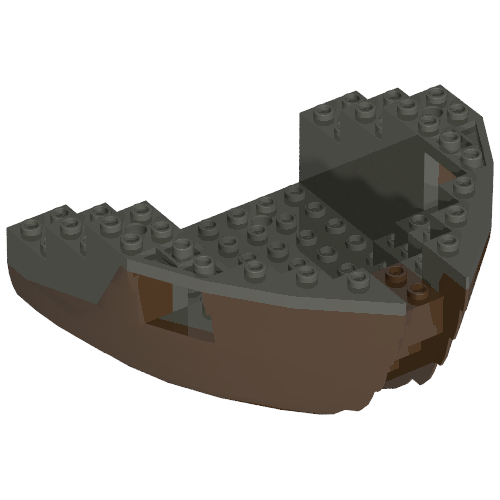 Boat Hull Section, Small Bow 12 × 12 × 5 1/3 with Dark Gray Top [Complete Assembly] Braun