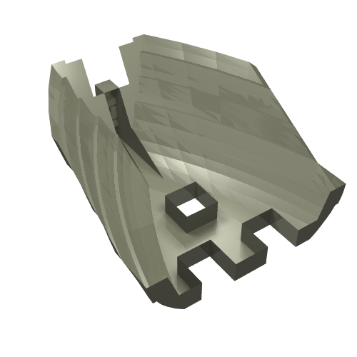 Boat Hull Section, Small Stern 14 × 12 × 5 1/3, Base Dunkelgrau