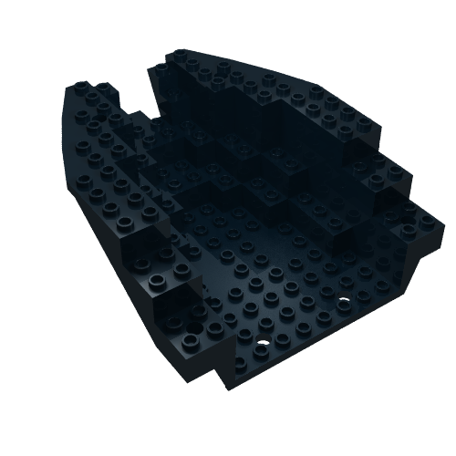 Boat Hull Section, Small Stern 14 × 12 × 5 1/3, Top in Schwarz
